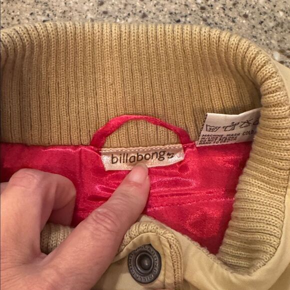BILLABONG Vintage Y2K Tan/Hot Pink Bomber Jacket - Picture 7 of 14
